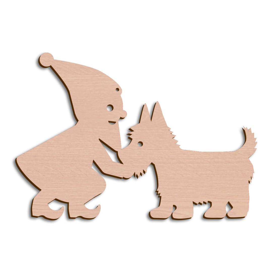 Holzwichtel + Hund