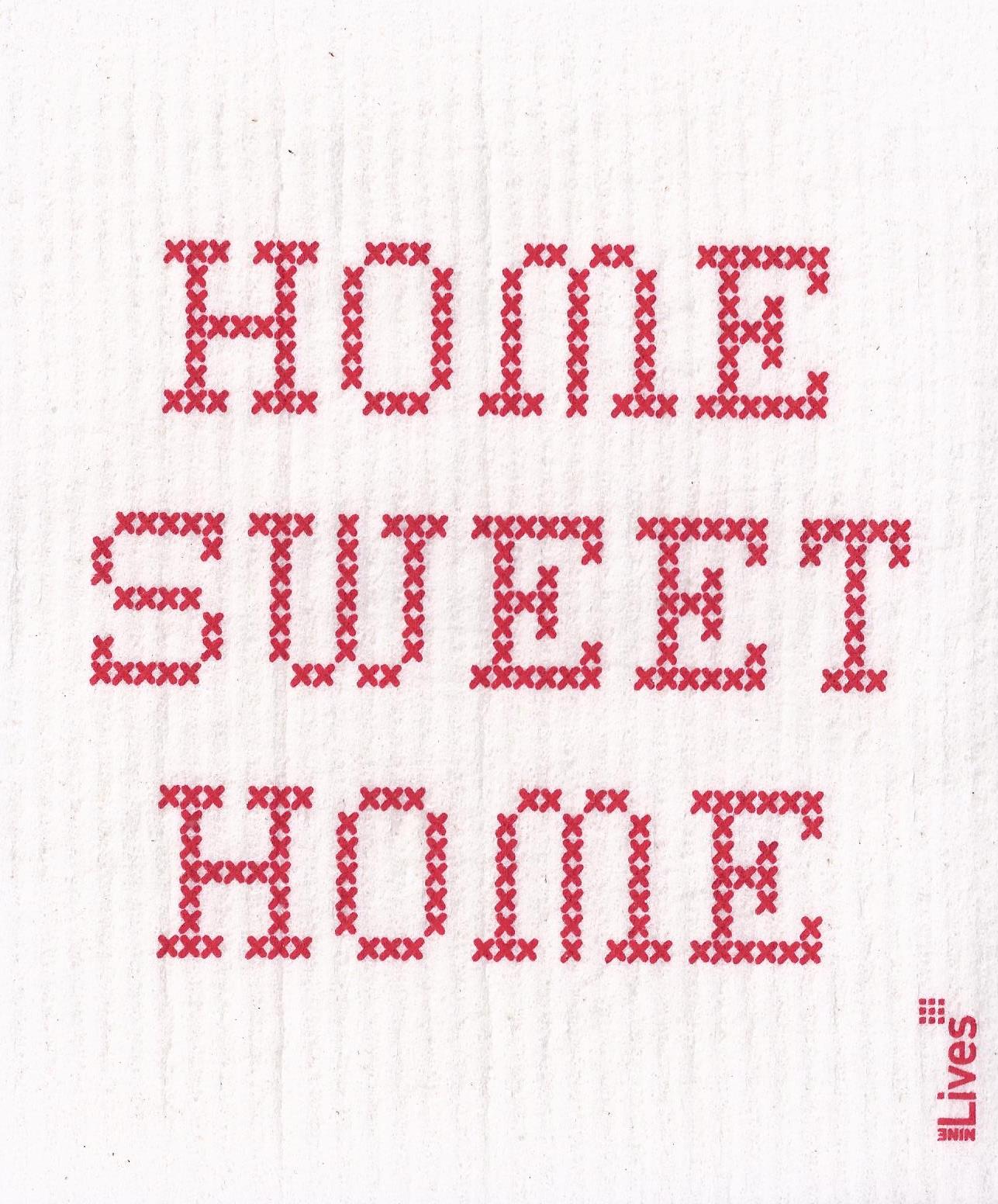 Schwammtuch Home sweet Home, rot