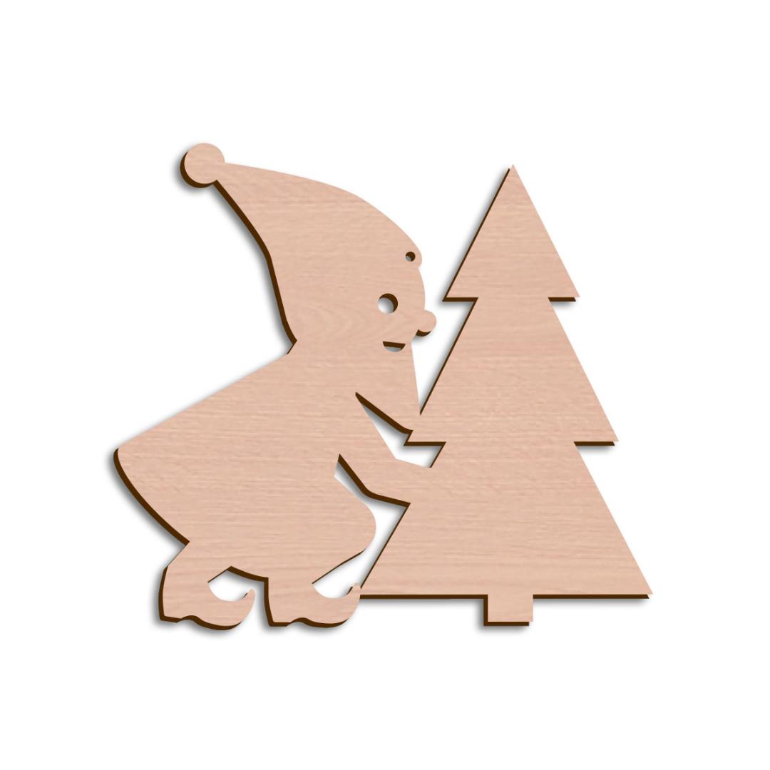 Holzwichtel + Weihnachtsbaum
